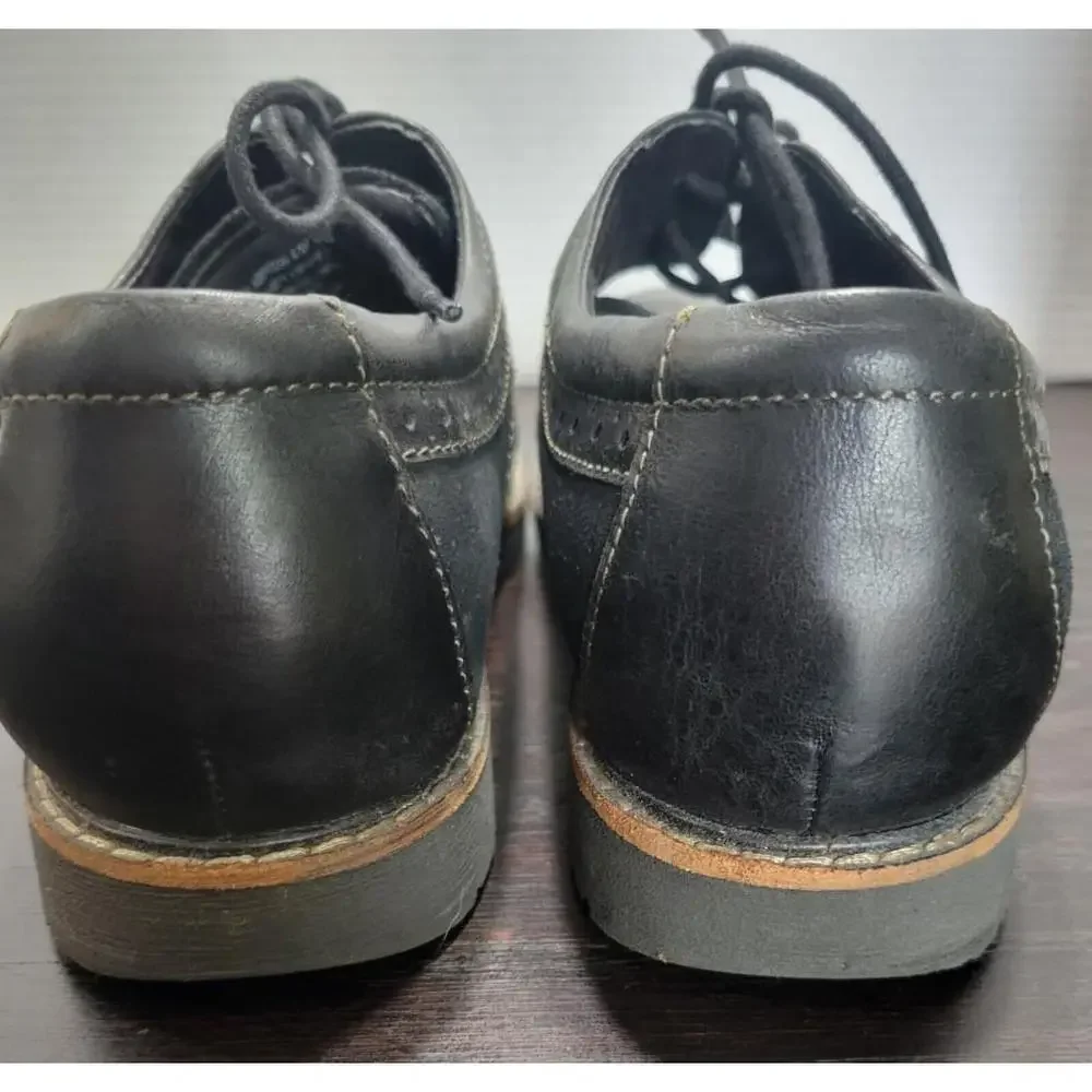 Abeo Wing Tip Oxford Dress Shoes Mens 8.5 Black Leather & Suede Lace Up